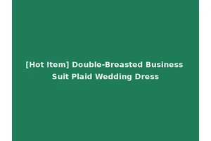 [Hot Item] Double-Breasted Business Suit Plaid Wedding Dress