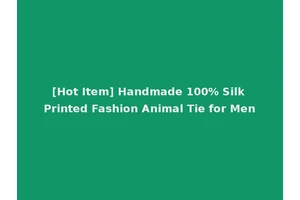 [Hot Item] Handmade 100% Silk Printed Fashion Animal Tie for Men