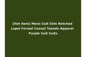 [Hot Item] Mens Suit Slim Notched Lapel Formal Casual Tuxedo Apparel Purple Suit Suits