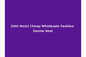 [Hot Item] Cheap Wholesale Fashion Denim Vest