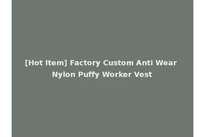[Hot Item] Factory Custom Anti Wear Nylon Puffy Worker Vest