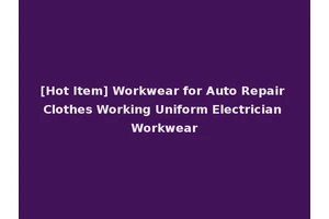 [Hot Item] Workwear for Auto Repair Clothes Working Uniform Electrician Workwear