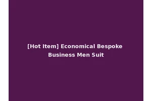 [Hot Item] Economical Bespoke Business Men Suit