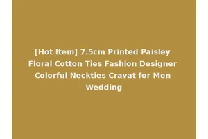 [Hot Item] 7.5cm Printed Paisley Floral Cotton Ties Fashion Designer Colorful Neckties Cravat for Men Wedding