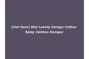[Hot Item] Bkd Lovely Design Cotton Baby Clothes Romper