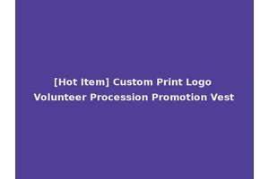 [Hot Item] Custom Print Logo Volunteer Procession Promotion Vest