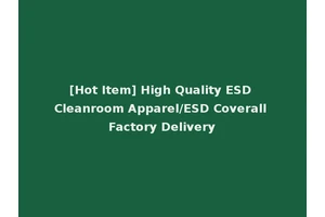 [Hot Item] High Quality ESD Cleanroom Apparel/ESD Coverall Factory Delivery