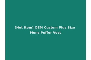 [Hot Item] OEM Custom Plus Size Mens Puffer Vest