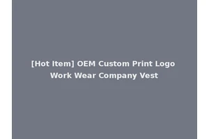 [Hot Item] OEM Custom Print Logo Work Wear Company Vest