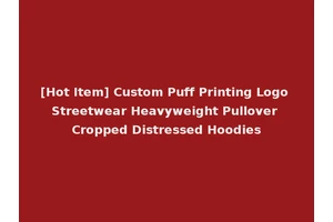 [Hot Item] Custom Puff Printing Logo Streetwear Heavyweight Pullover Cropped Distressed Hoodies