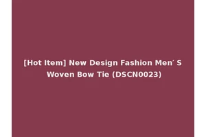 [Hot Item] New Design Fashion Men′ S Woven Bow Tie (DSCN0023)