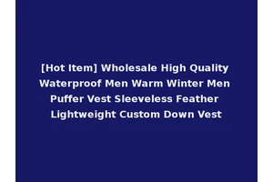 [Hot Item] Wholesale High Quality Waterproof Men Warm Winter Men Puffer Vest Sleeveless Feather Lightweight Custom Down Vest