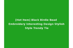 [Hot Item] Black Birdie Bead Embroidery Interesting Design Stylish Style Trendy Tie