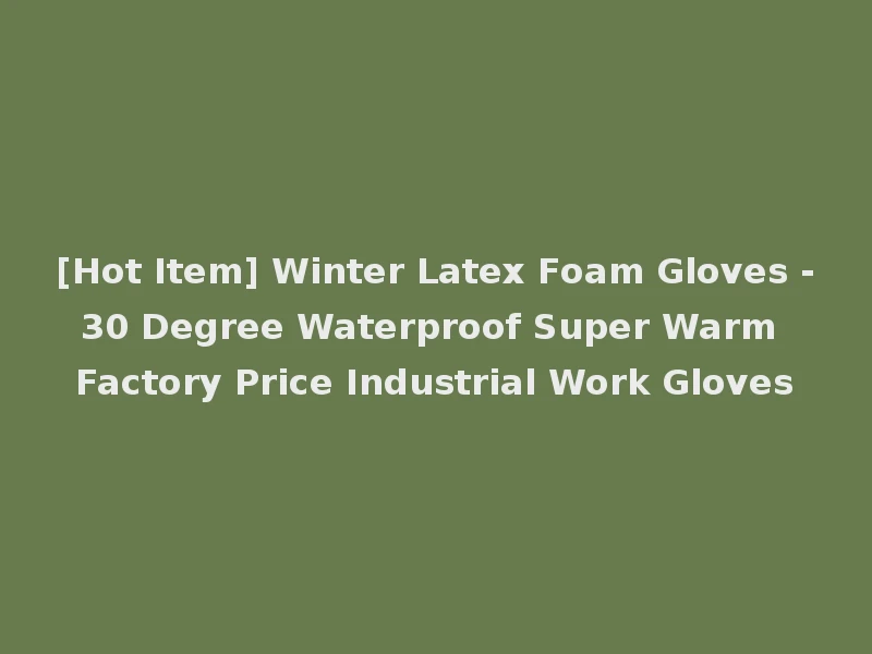 [Hot Item] Winter Latex Foam Gloves -30 Degree Waterproof Super Warm Factory Price Industrial Work Gloves