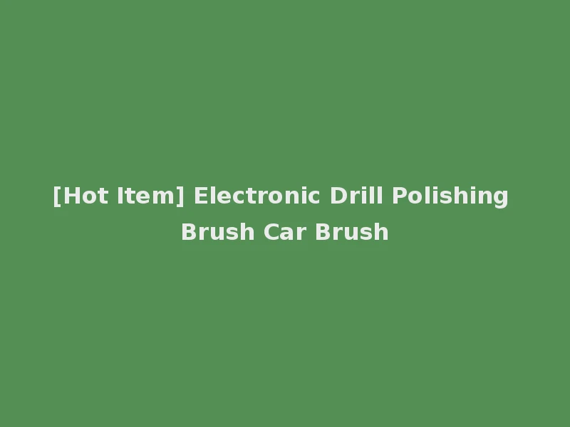 [Hot Item] Electronic Drill Polishing Brush Car Brush