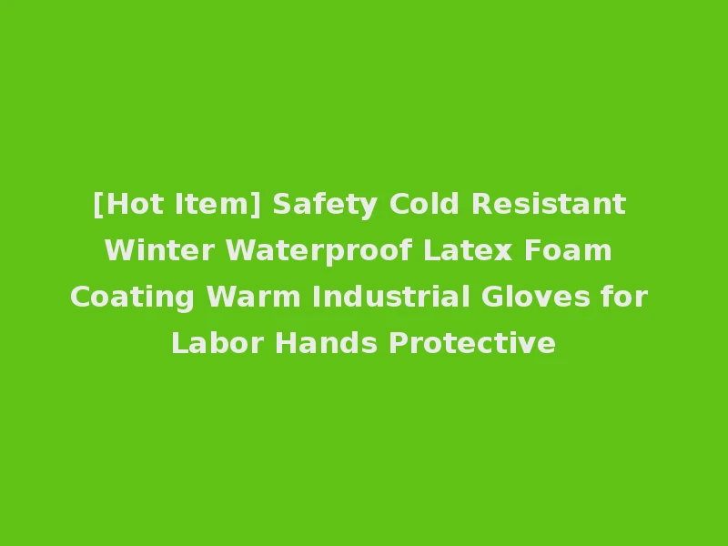 [Hot Item] Safety Cold Resistant Winter Waterproof Latex Foam Coating Warm Industrial Gloves for Labor Hands Protective