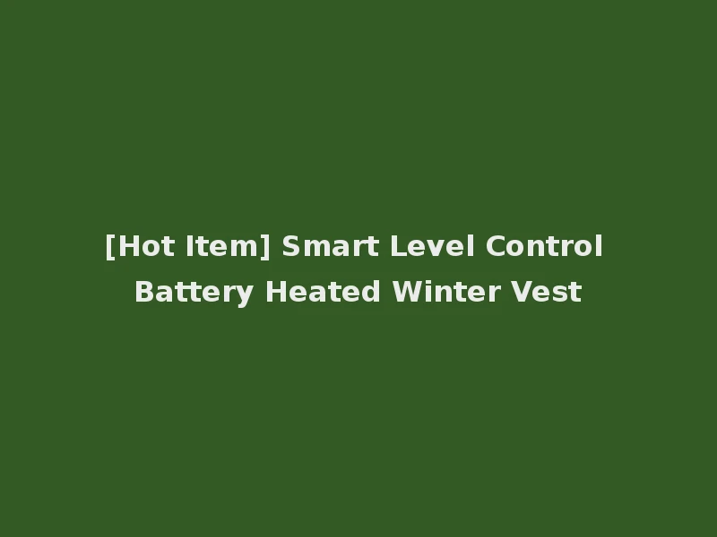 [Hot Item] Smart Level Control Battery Heated Winter Vest