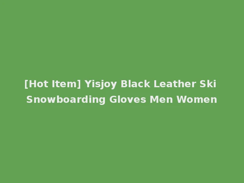 [Hot Item] Yisjoy Black Leather Ski Snowboarding Gloves Men Women