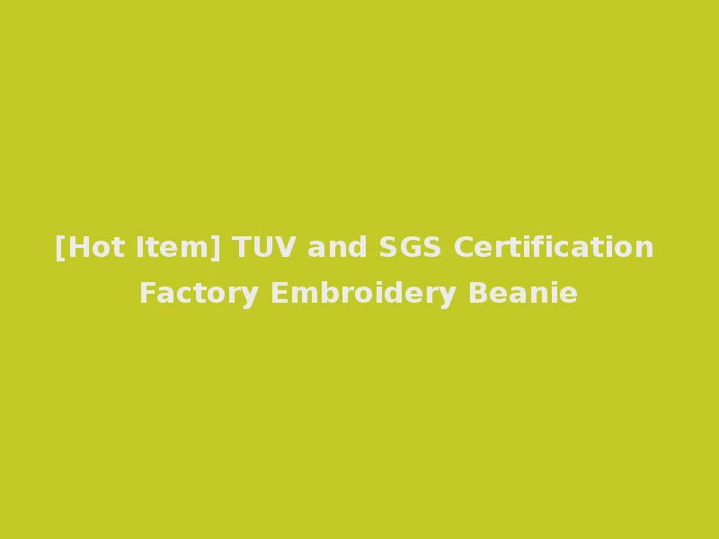 [Hot Item] TUV and SGS Certification Factory Embroidery Beanie