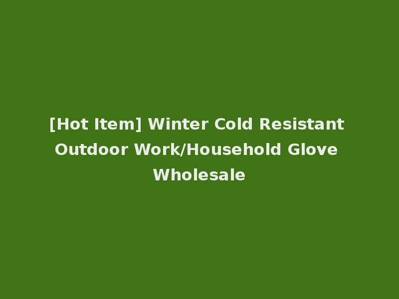 [Hot Item] Winter Cold Resistant Outdoor Work/Household Glove Wholesale