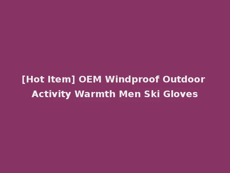 [Hot Item] OEM Windproof Outdoor Activity Warmth Men Ski Gloves