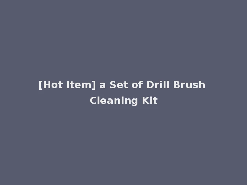 [Hot Item] a Set of Drill Brush Cleaning Kit