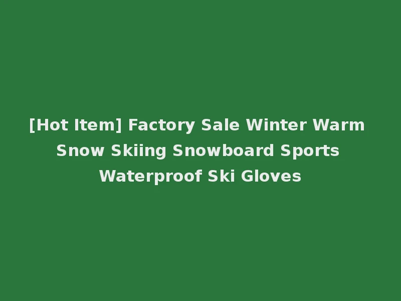 [Hot Item] Factory Sale Winter Warm Snow Skiing Snowboard Sports Waterproof Ski Gloves