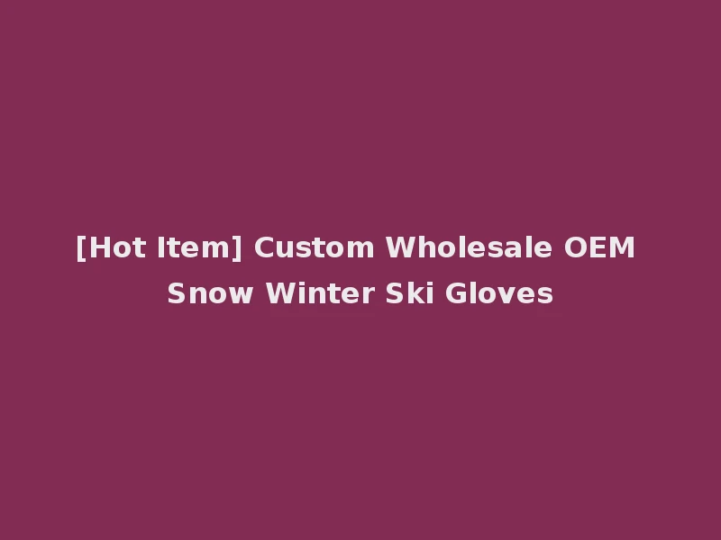 [Hot Item] Custom Wholesale OEM Snow Winter Ski Gloves
