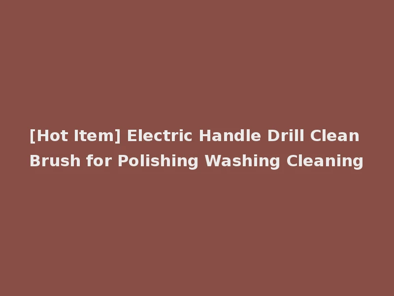 [Hot Item] Electric Handle Drill Clean Brush for Polishing Washing Cleaning