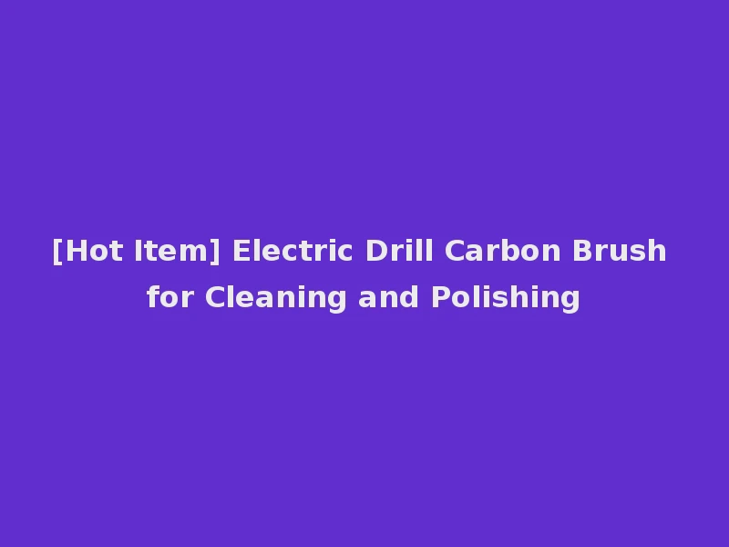 [Hot Item] Electric Drill Carbon Brush for Cleaning and Polishing