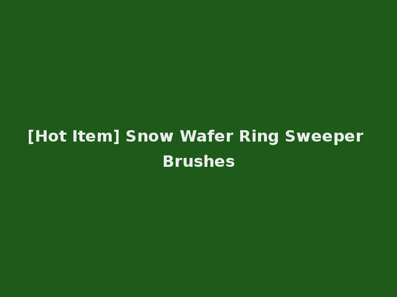 [Hot Item] Snow Wafer Ring Sweeper Brushes
