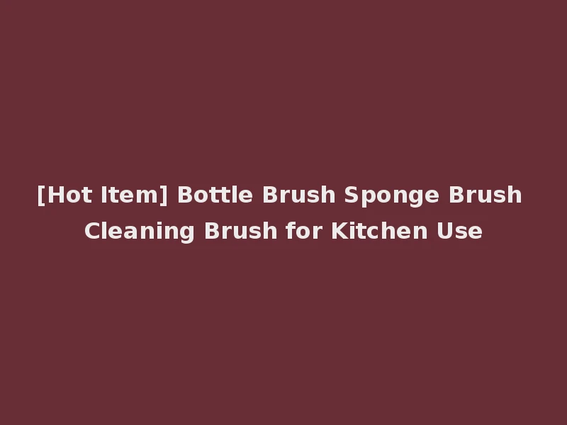 [Hot Item] Bottle Brush Sponge Brush Cleaning Brush for Kitchen Use