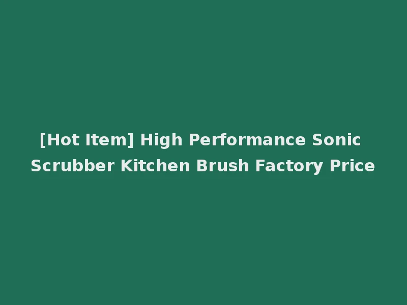 [Hot Item] High Performance Sonic Scrubber Kitchen Brush Factory Price