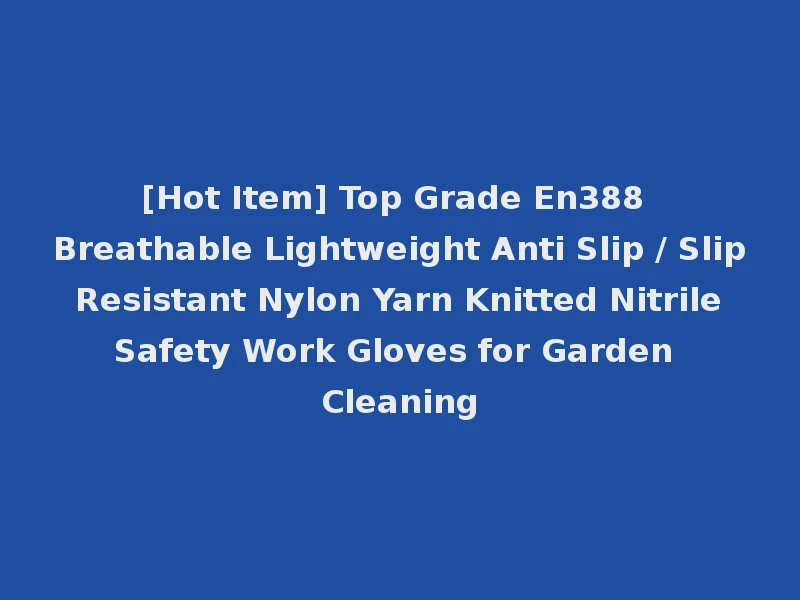 [Hot Item] Top Grade En388 Breathable Lightweight Anti Slip / Slip Resistant Nylon Yarn Knitted Nitrile Safety Work Gloves for Garden Cleaning