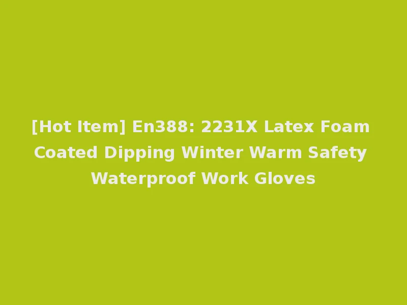 [Hot Item] En388: 2231X Latex Foam Coated Dipping Winter Warm Safety Waterproof Work Gloves
