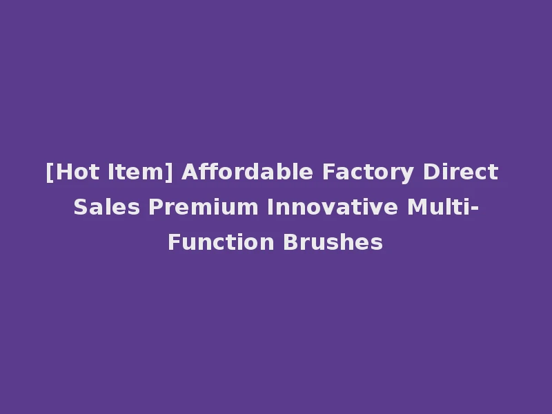 [Hot Item] Affordable Factory Direct Sales Premium Innovative Multi-Function Brushes