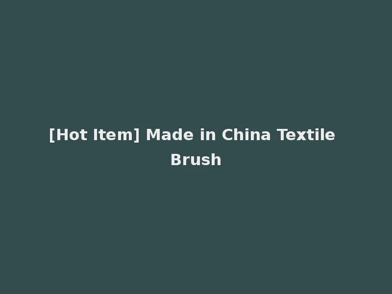 [Hot Item] Made in China Textile Brush