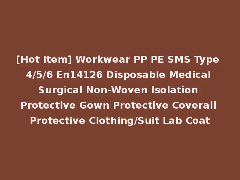 [Hot Item] Workwear PP PE SMS Type 4/5/6 En14126 Disposable Medical Surgical Non-Woven Isolation Protective Gown Protective Coverall Protective Clothing/Suit Lab Coat
