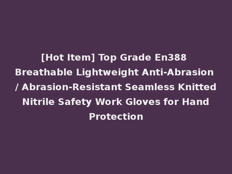 [Hot Item] Top Grade En388 Breathable Lightweight Anti-Abrasion / Abrasion-Resistant Seamless Knitted Nitrile Safety Work Gloves for Hand Protection