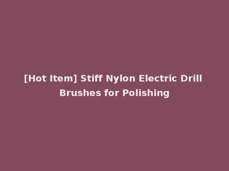 [Hot Item] Stiff Nylon Electric Drill Brushes for Polishing