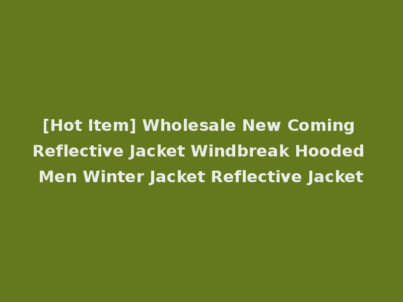 [Hot Item] Wholesale New Coming Reflective Jacket Windbreak Hooded Men Winter Jacket Reflective Jacket