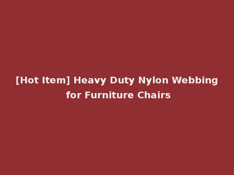 [Hot Item] Heavy Duty Nylon Webbing for Furniture Chairs
