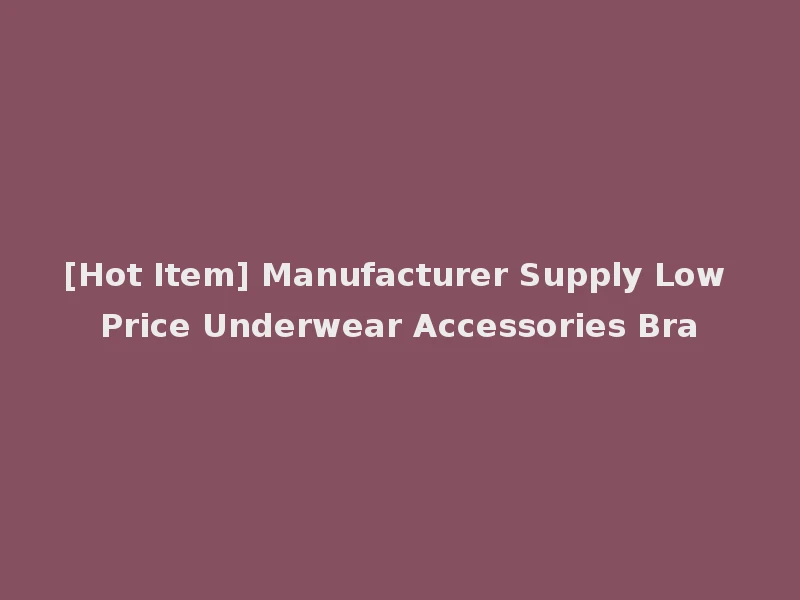 [Hot Item] Manufacturer Supply Low Price Underwear Accessories Bra