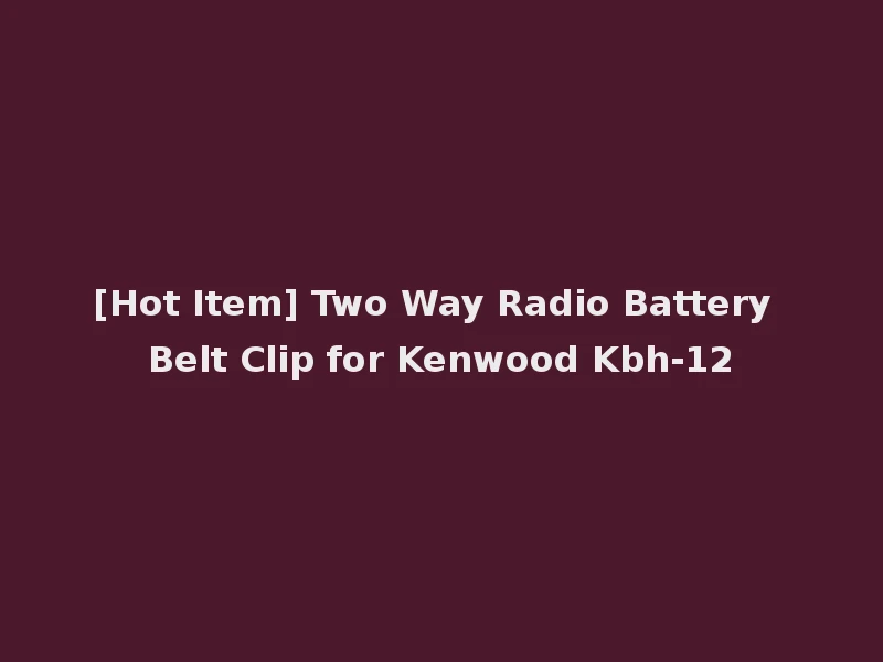 [Hot Item] Two Way Radio Battery Belt Clip for Kenwood Kbh-12