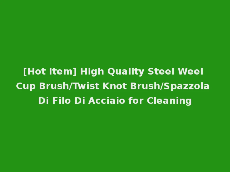[Hot Item] High Quality Steel Weel Cup Brush/Twist Knot Brush/Spazzola Di Filo Di Acciaio for Cleaning