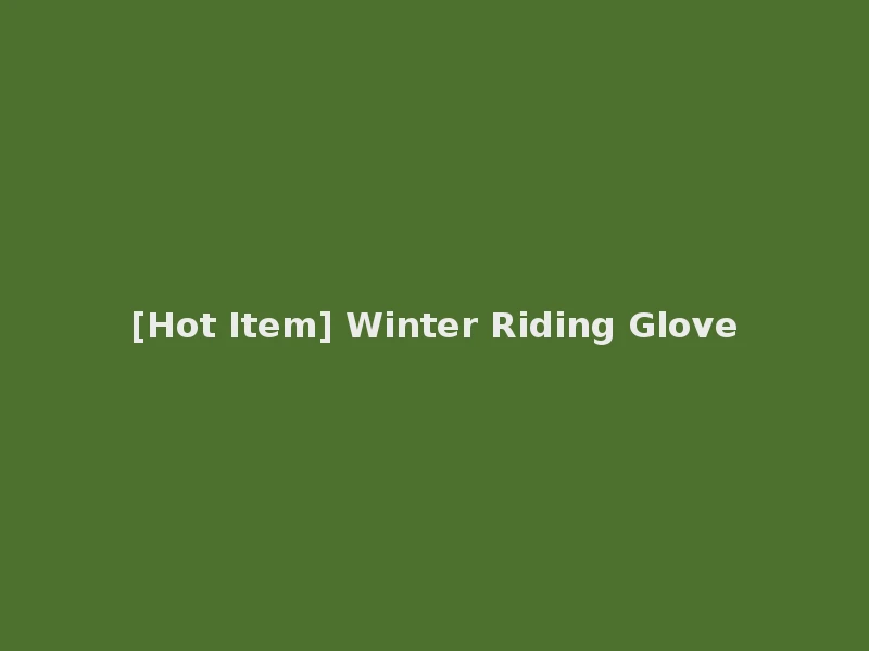 [Hot Item] Winter Riding Glove