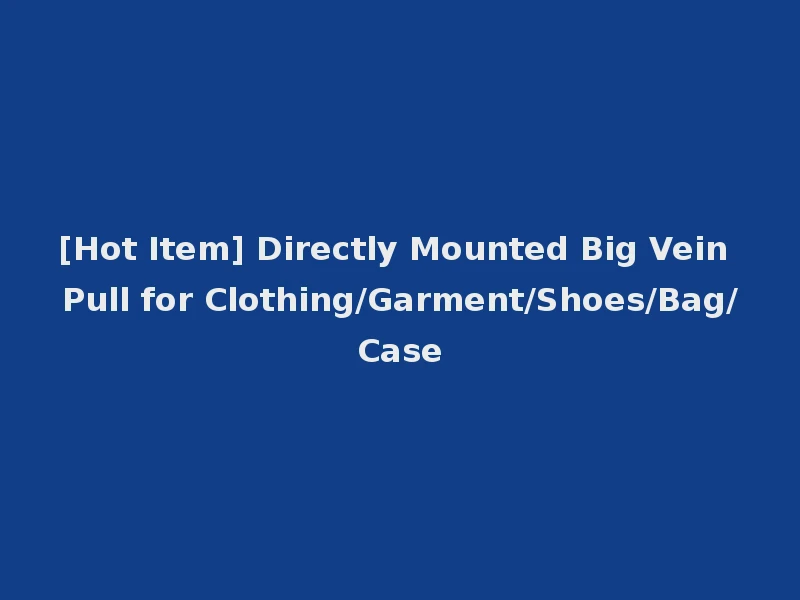 [Hot Item] Directly Mounted Big Vein Pull for Clothing/Garment/Shoes/Bag/Case