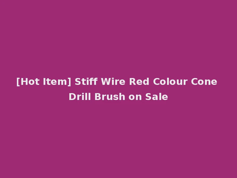 [Hot Item] Stiff Wire Red Colour Cone Drill Brush on Sale