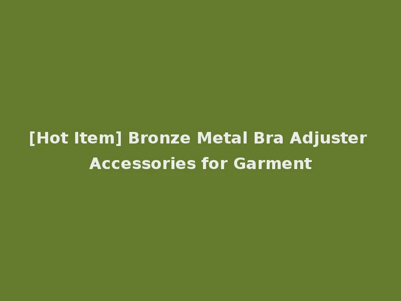 [Hot Item] Bronze Metal Bra Adjuster Accessories for Garment