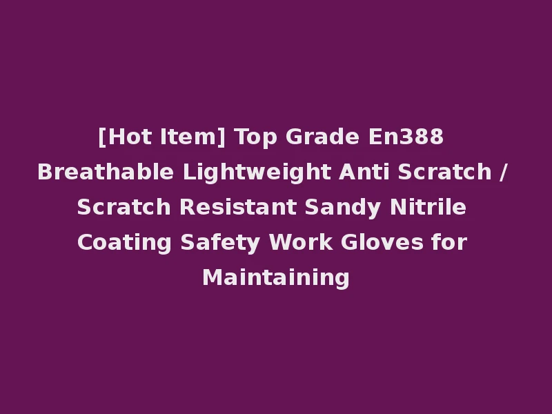[Hot Item] Top Grade En388 Breathable Lightweight Anti Scratch / Scratch Resistant Sandy Nitrile Coating Safety Work Gloves for Maintaining